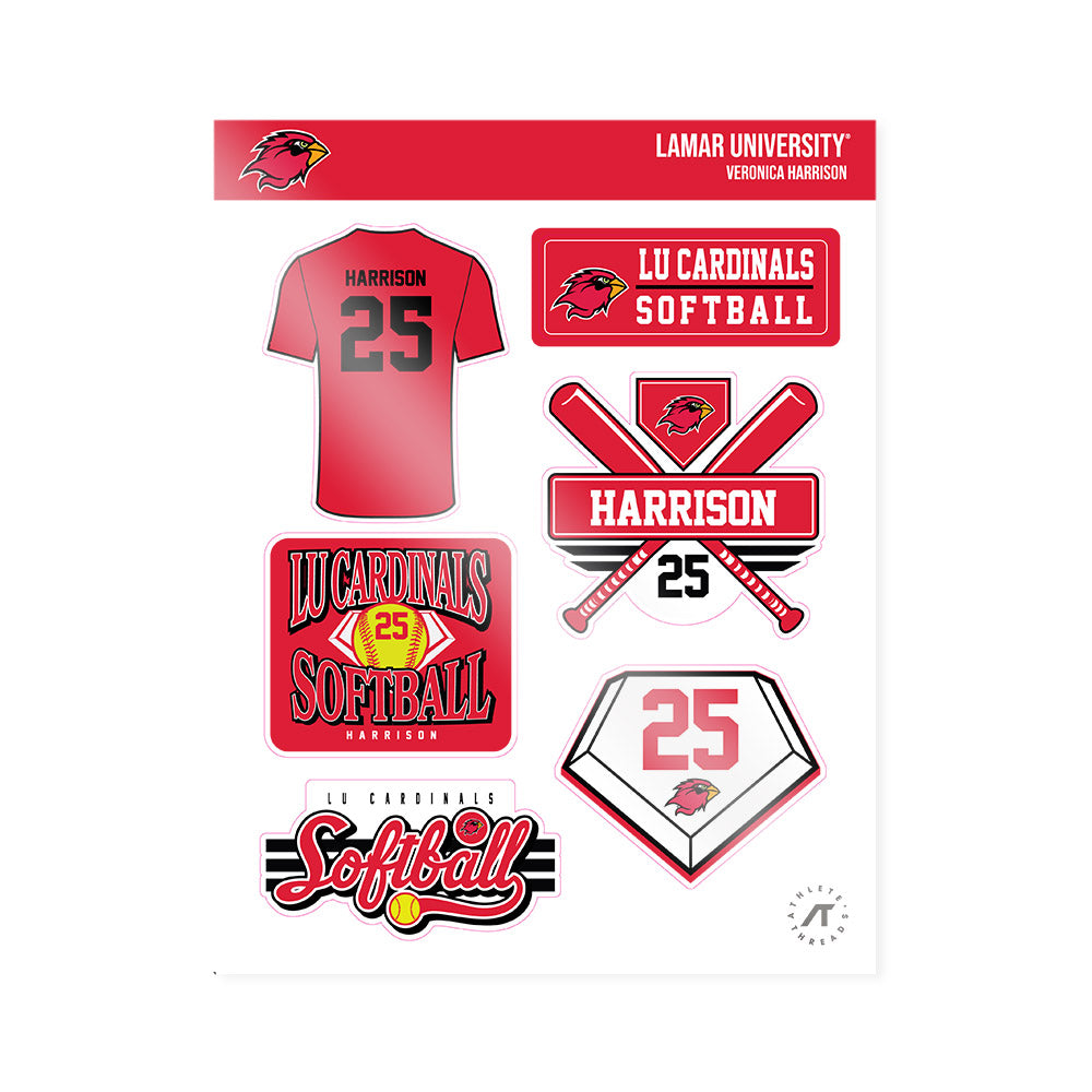 Lamar - NCAA Softball : Veronica Harrison - Sticker Sheet-0