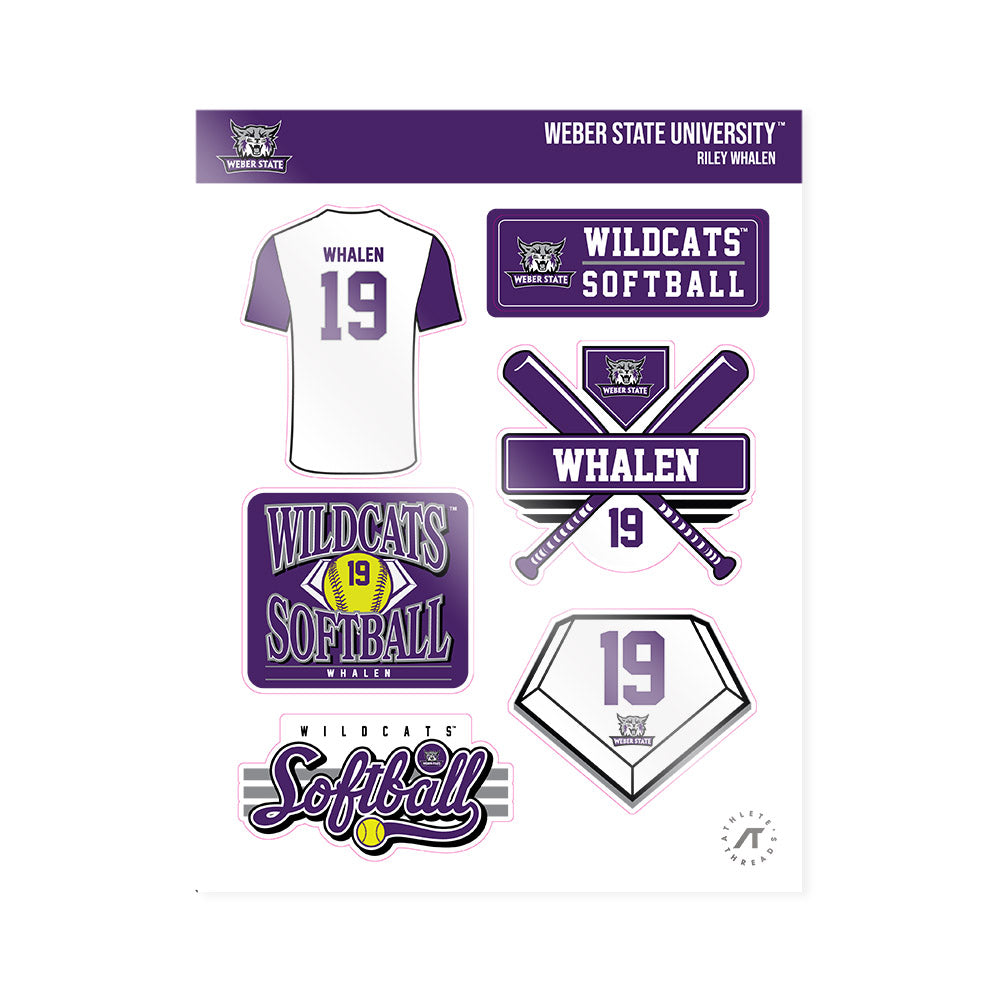 Weber - NCAA Softball : Riley Whalen - Sticker Sheet-0