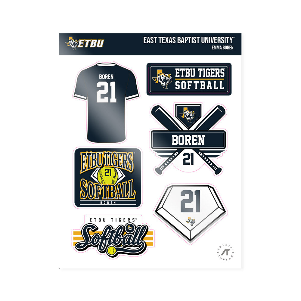 ETBU - NCAA Softball : Emma Boren - Sticker Sheet-0