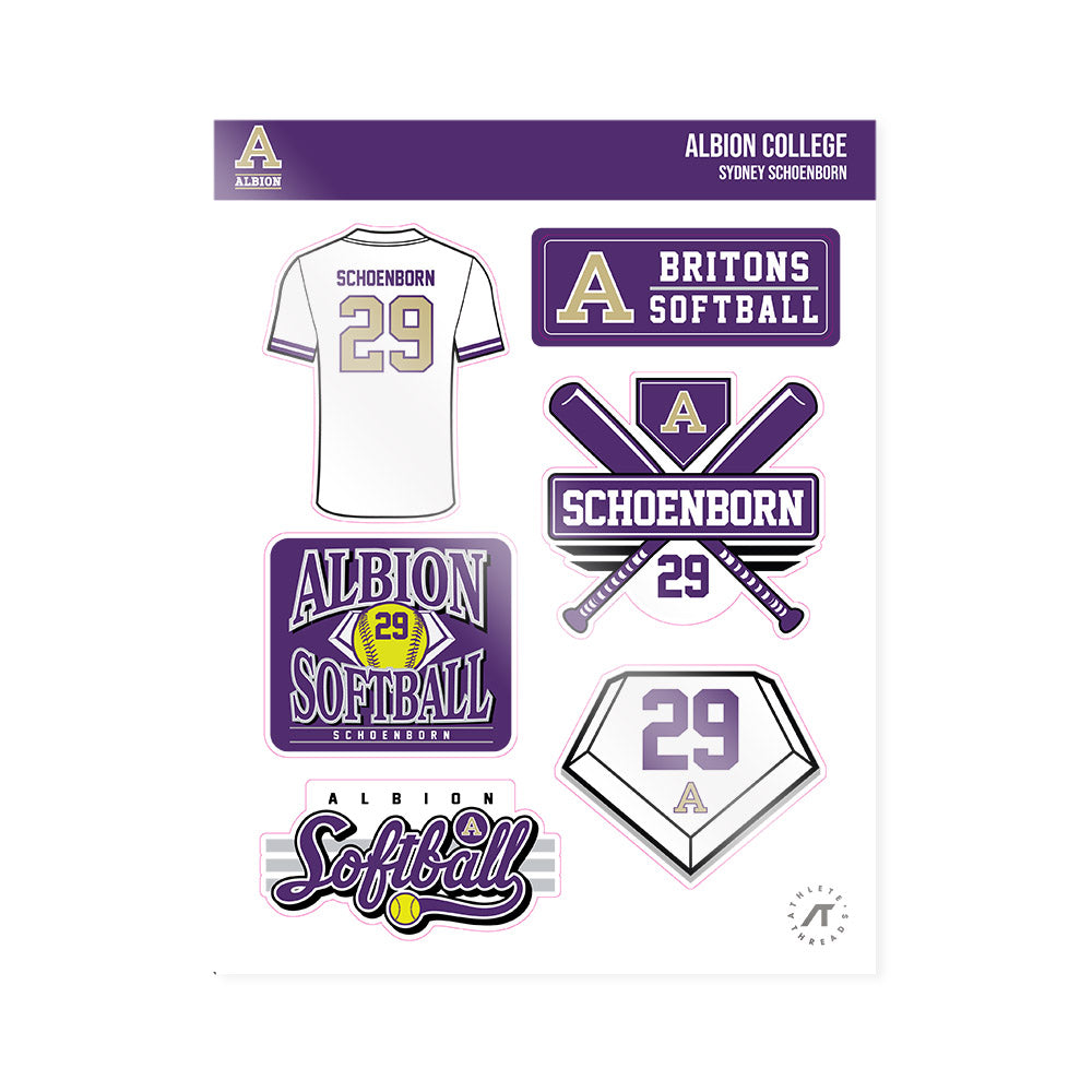 Albion - NCAA Softball : Sydney Schoenborn - Sticker Sheet-0
