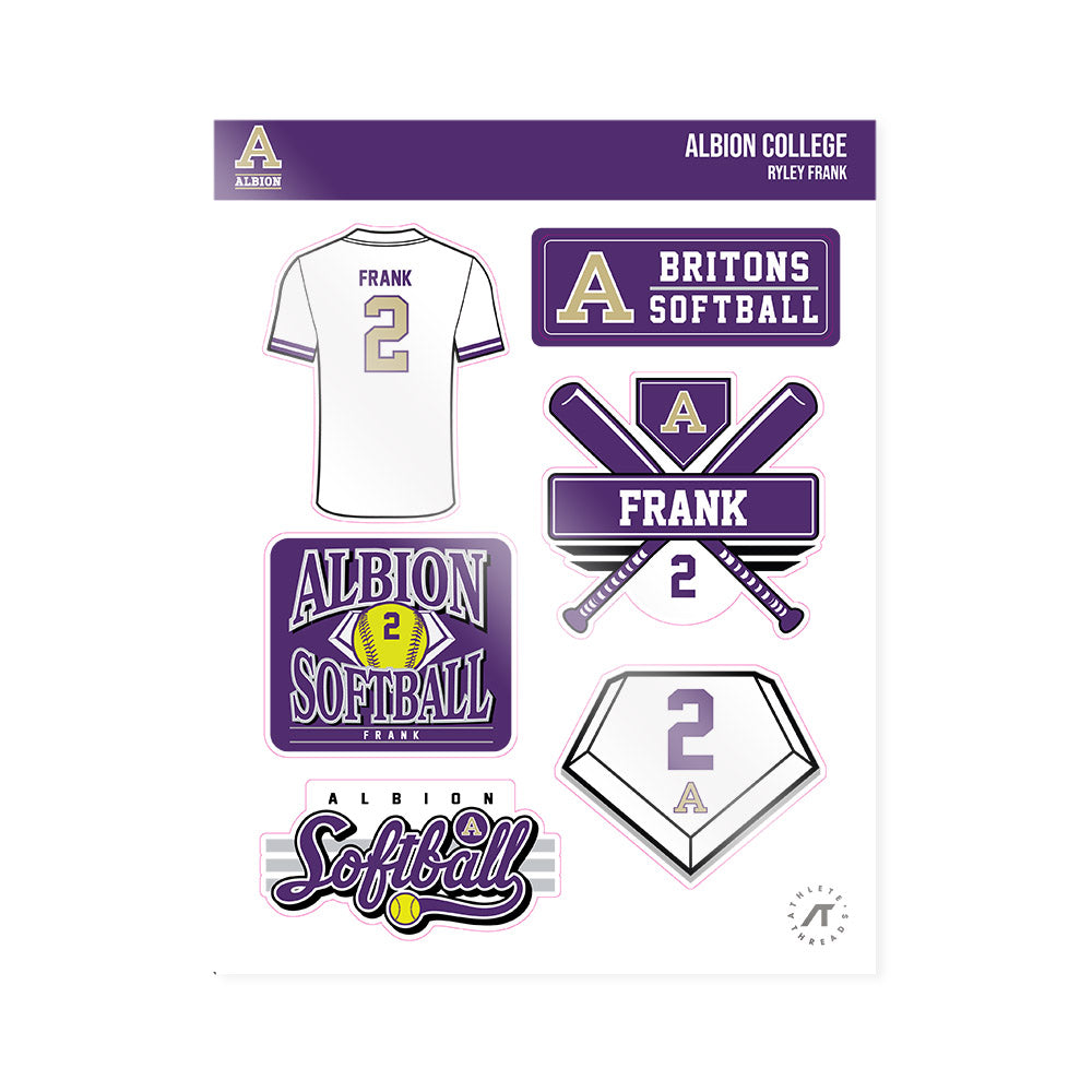Albion - NCAA Softball : Ryley Frank - Sticker Sheet-0