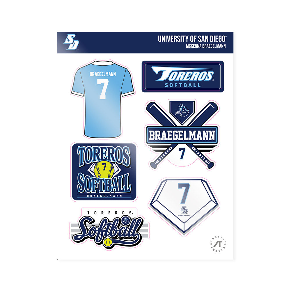 San Diego - NCAA Softball : McKenna Braegelmann - Sticker Sheet-0