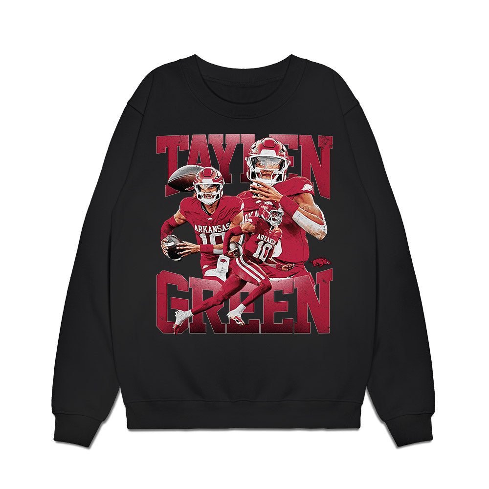 Arkansas - NCAA Football : Taylen Green - Collage Premium Crewneck Sweatshirt-0