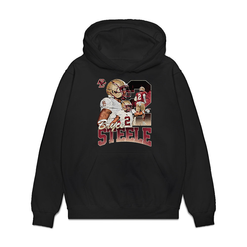 Boston College - NCAA Football : Bryce Steele - Collage Premium Hooded Sweatshirt-0