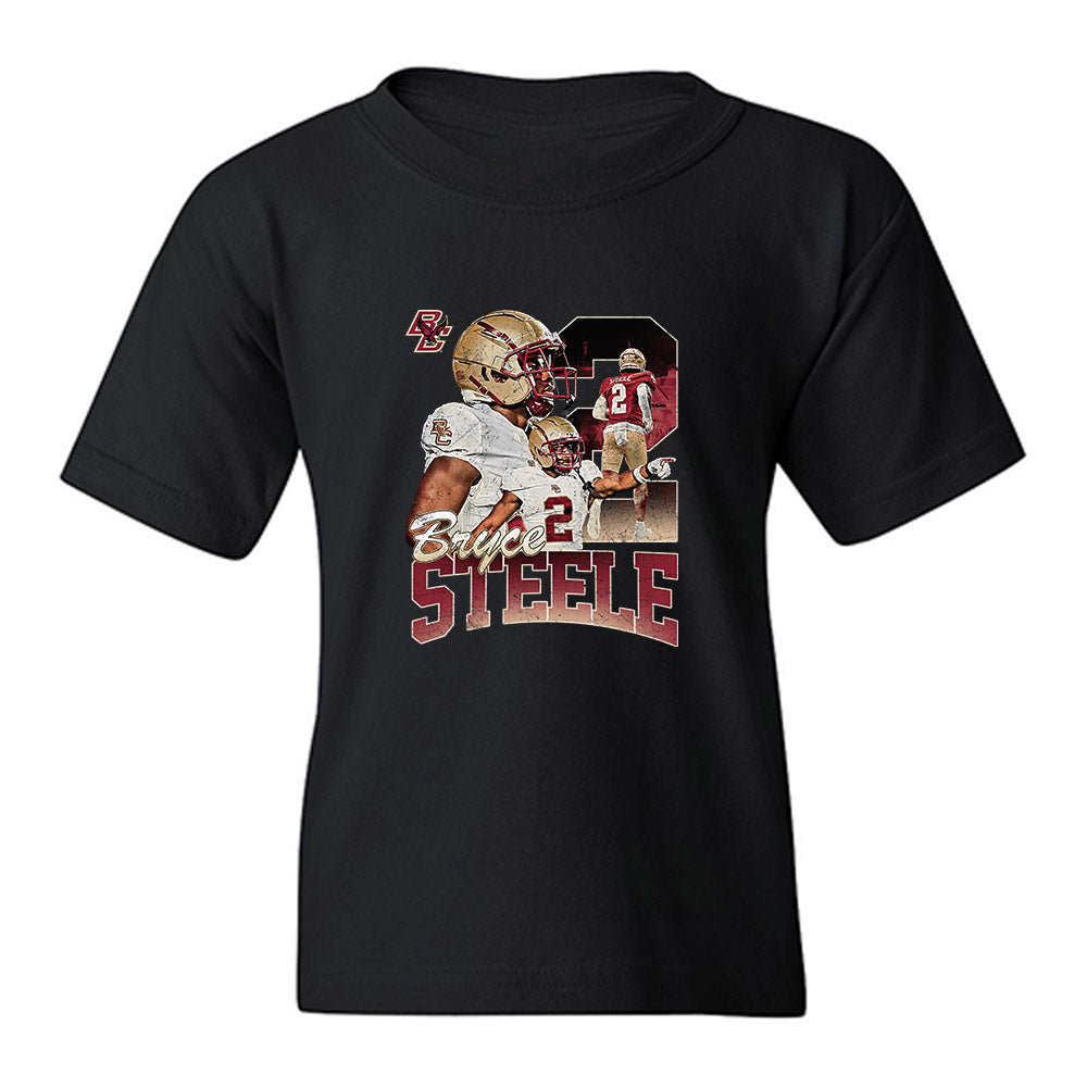 Boston College - NCAA Football : Bryce Steele - Collage Youth T-Shirt-0
