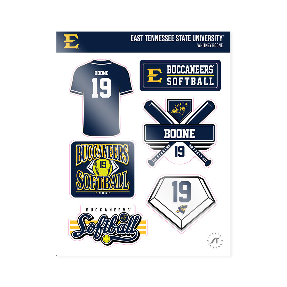 East Tennessee State - NCAA Softball : Whitney Boone - Sticker Sheet-0