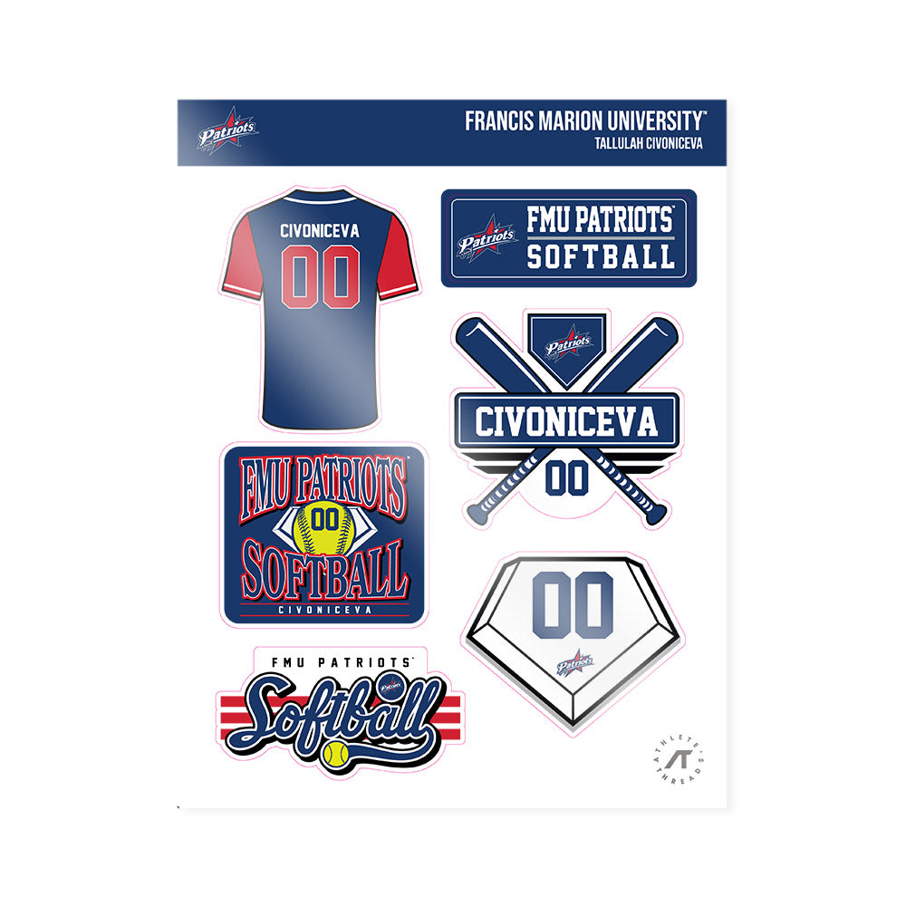 Francis Marion - NCAA Softball : Tallulah Civoniceva - Sticker Sheet-0