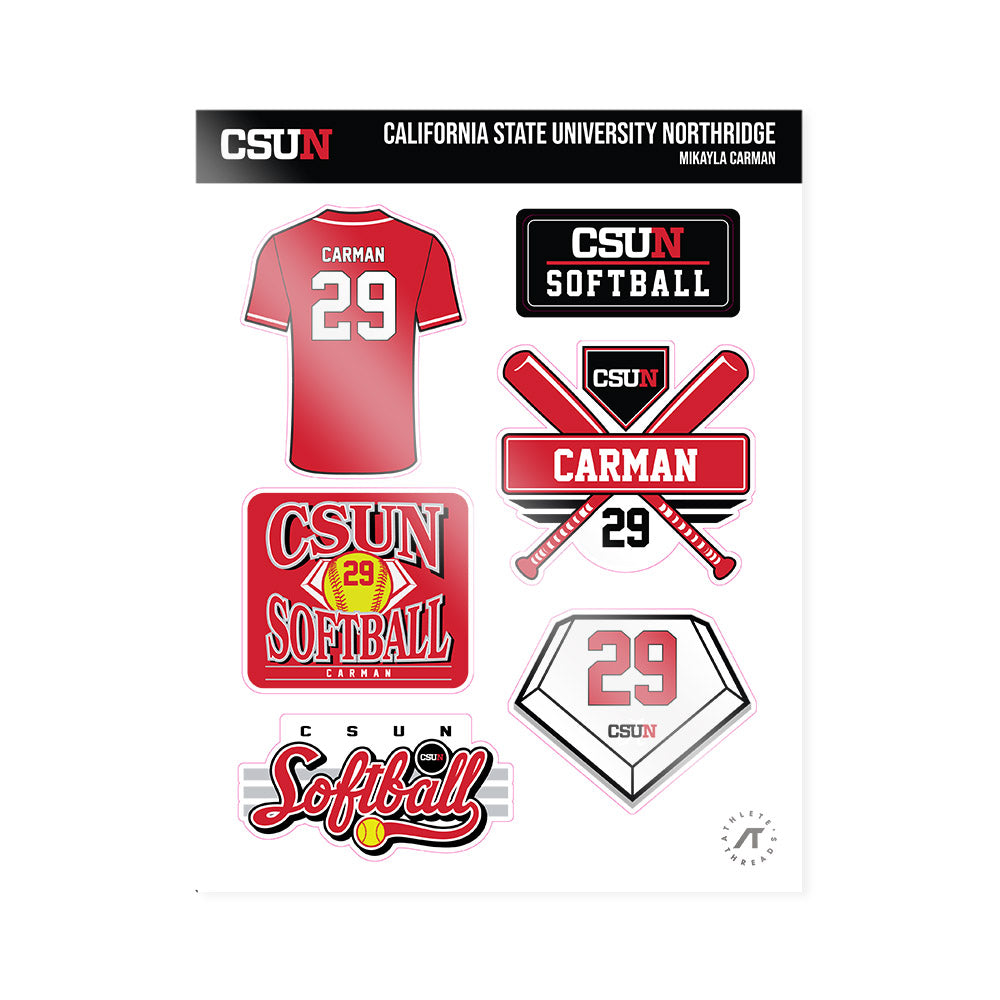 CSUN - NCAA Softball : Mikayla Carman - Sticker Sheet-0