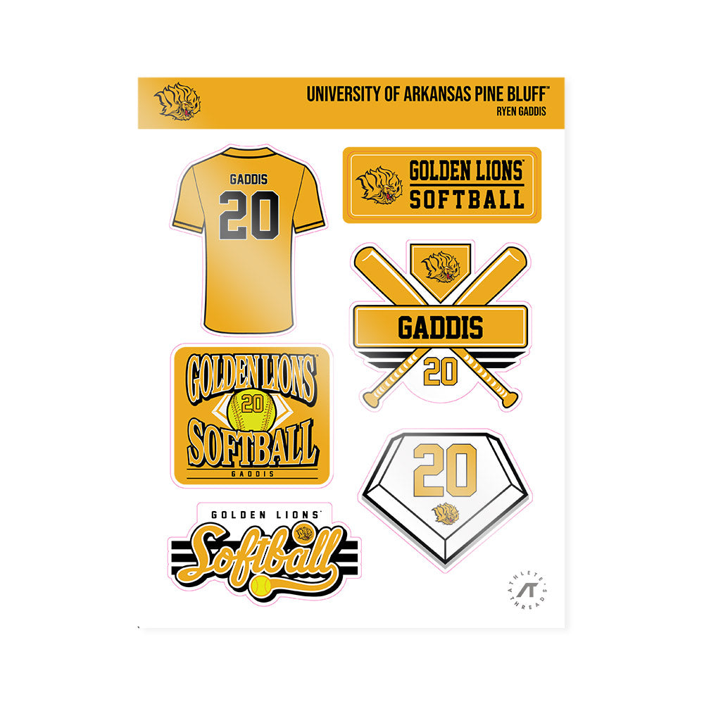 UAPB - NCAA Softball : Ryen Gaddis - Sticker Sheet-0