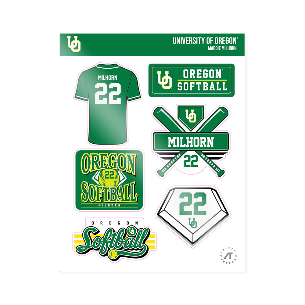 Oregon - NCAA Softball : Maddie Milhorn - Sticker Sheet-0