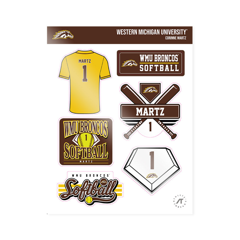 Western Michigan - NCAA Softball : Corinne Martz - Sticker Sheet-0