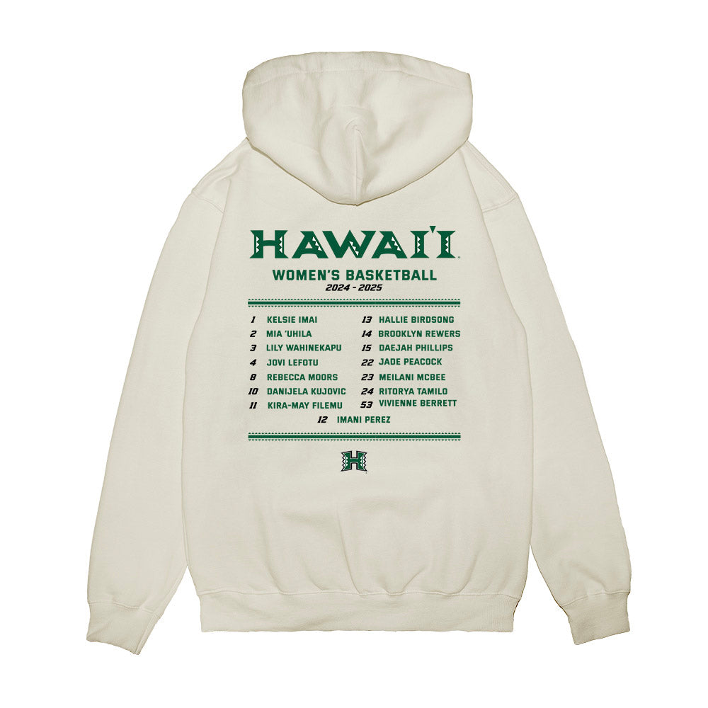 Hawaii - NCAA Women's Basketball : - Roster Shirt Premium Hooded Sweatshirt-1