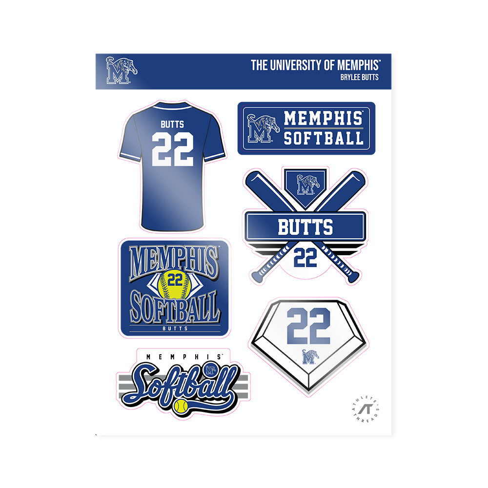 Memphis - NCAA Softball : Brylee Butts - Sticker Sheet-0