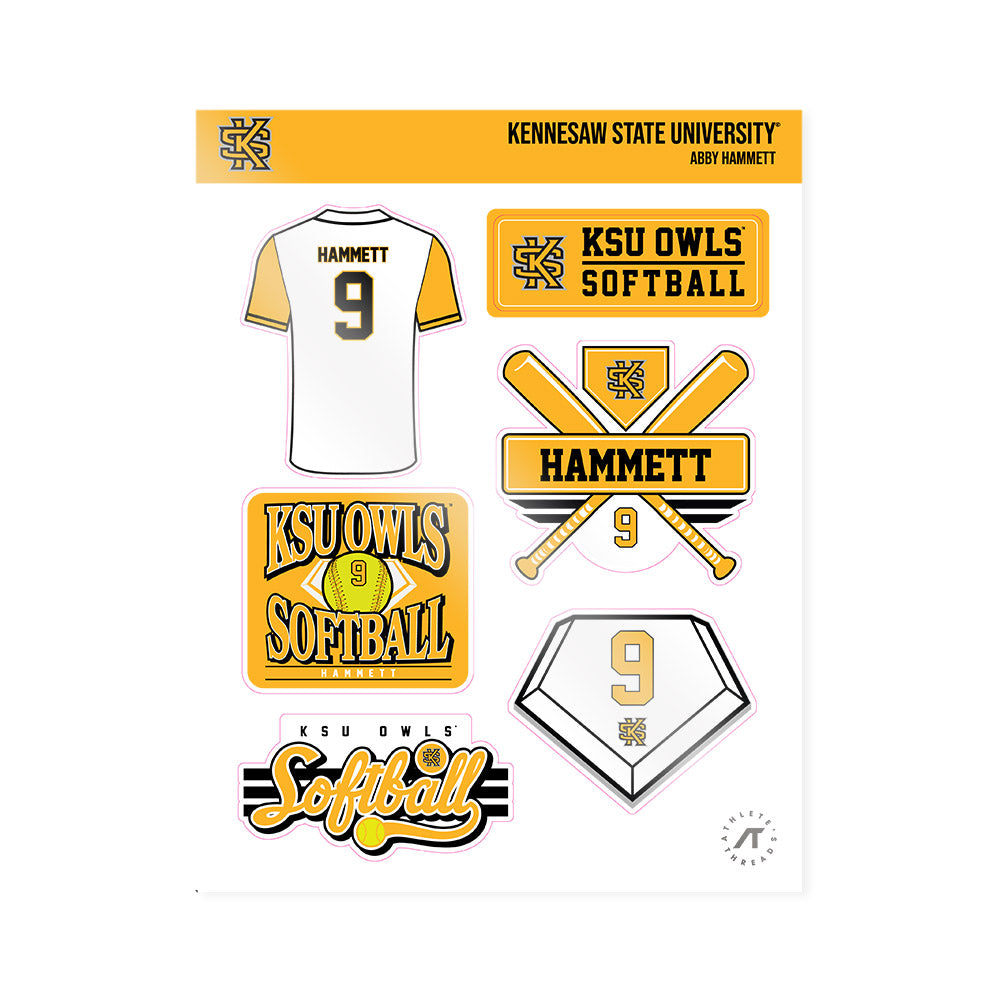 Kennesaw - NCAA Softball : Abby Hammett - Sticker Sheet-0