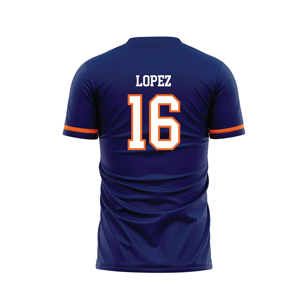 FPU - NCAA Men's Soccer : Brandon Lopez - Blue Soccer Jersey-1