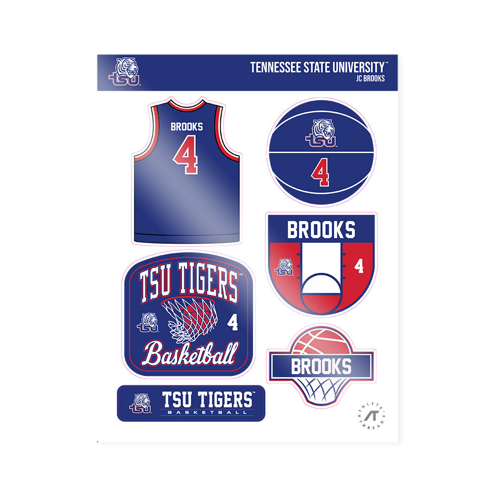 TN State - NCAA Men's Basketball : JC Brooks - Sticker Sheet-0