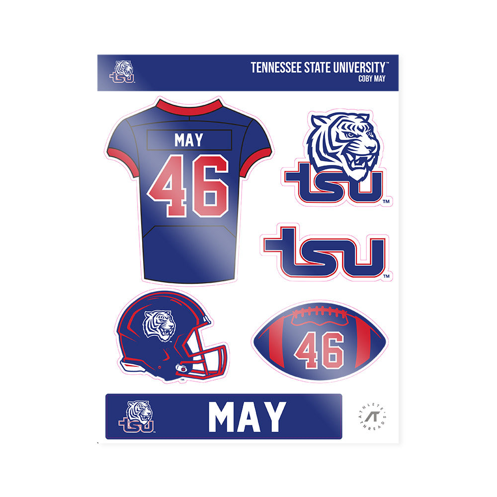 TN State - NCAA Football : Coby May - Sticker Sheet-0