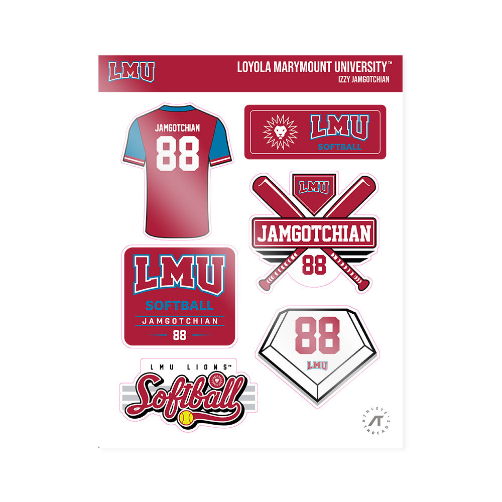 LMU - NCAA Softball : Izzy Jamgotchian - Sticker Sheet-0