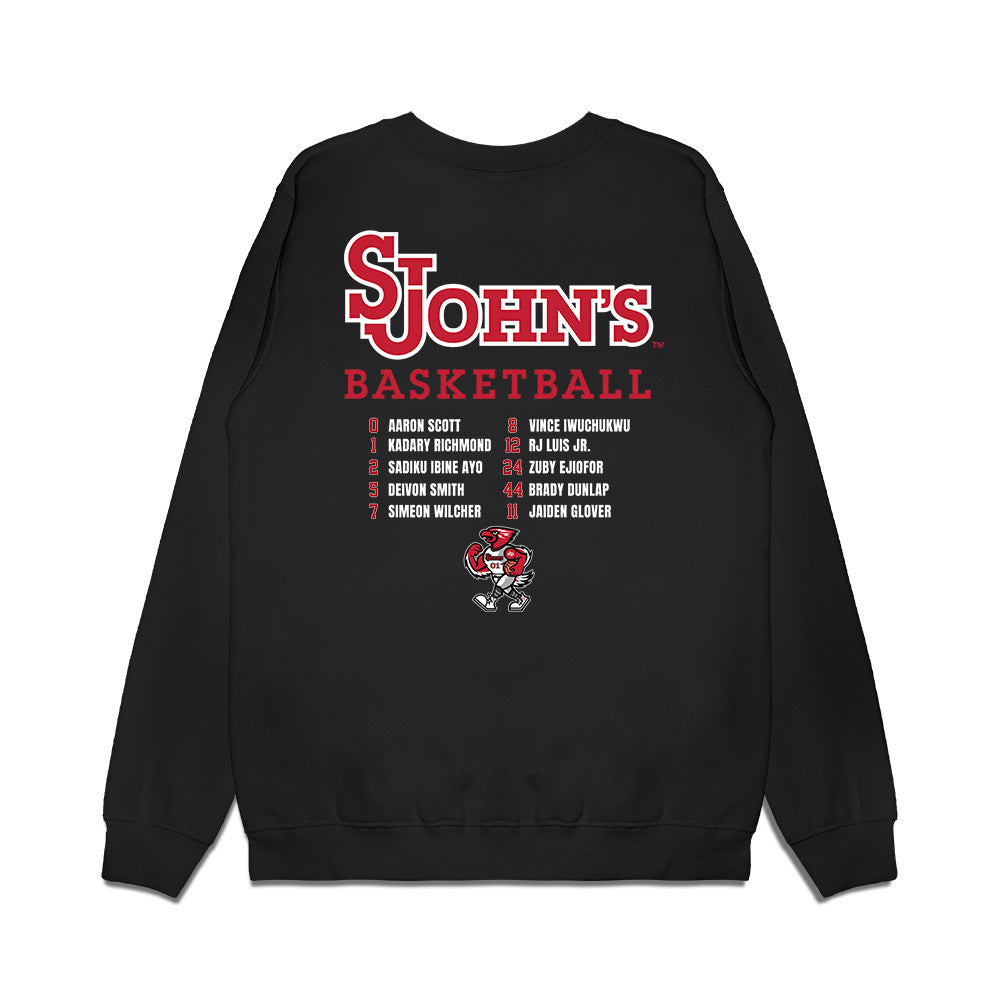 St. Johns - NCAA Men's Basketball : Roster Shirt Premium Crewneck Sweatshirt-1