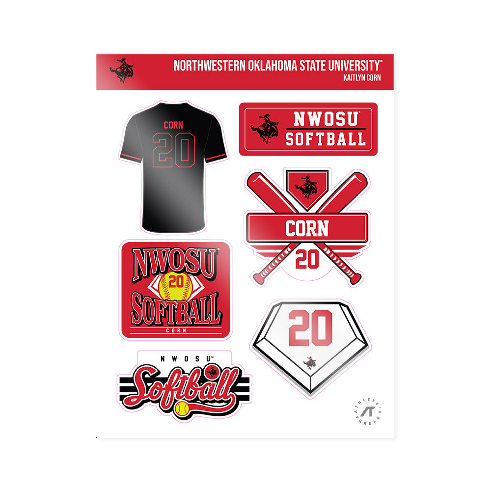NWOSU - NCAA Softball : Kaitlyn Corn - Sticker Sheet-0