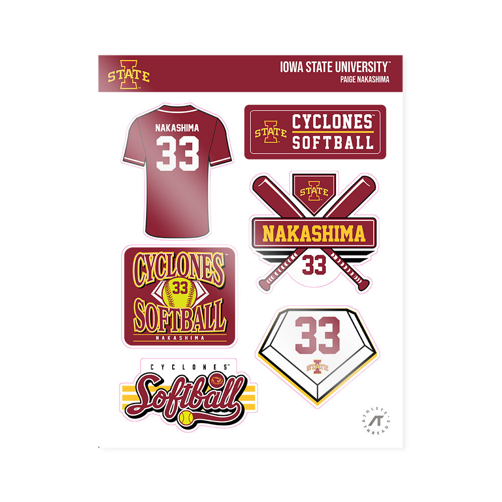 Iowa State - NCAA Softball : Paige Nakashima - Sticker Sheet-0