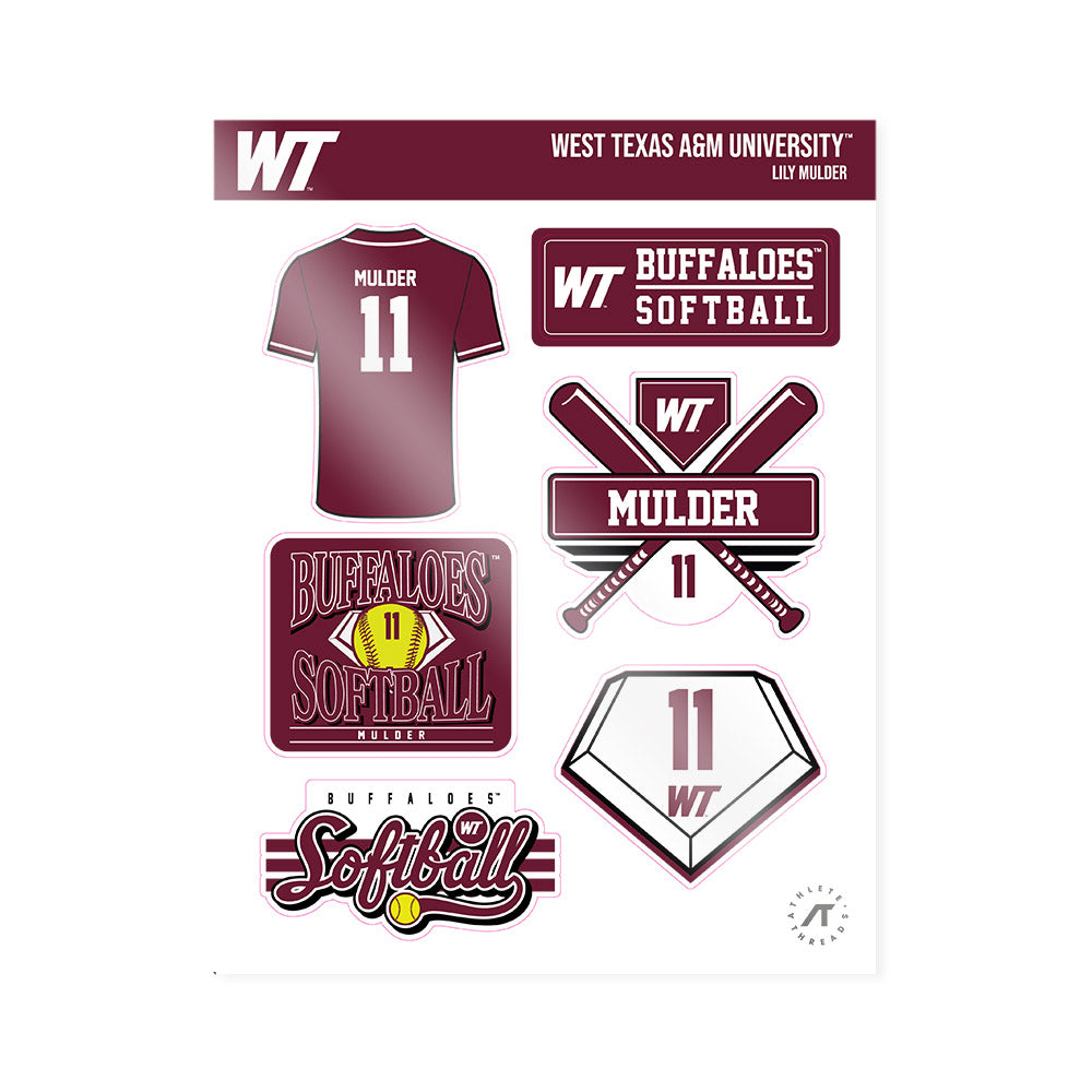 WTAMU - NCAA Softball : Lily Mulder - Sticker Sheet-0