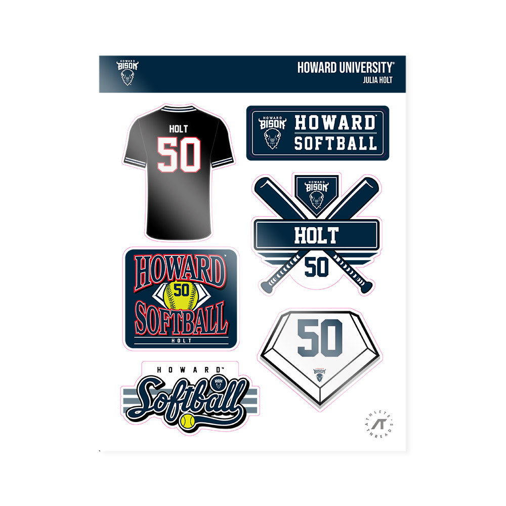 Howard - NCAA Softball : Julia Holt - Sticker Sheet-0