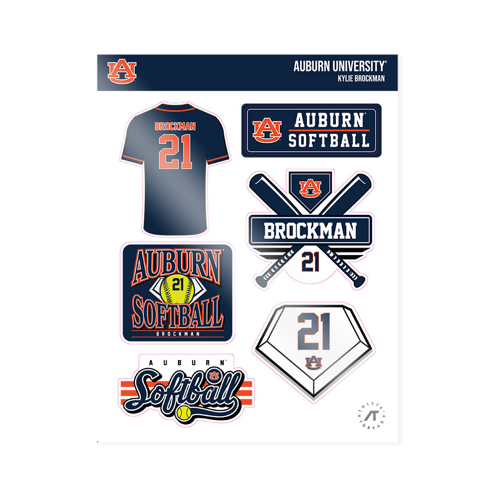 Auburn - NCAA Softball : Kylie Brockman - Sticker Sheet-0