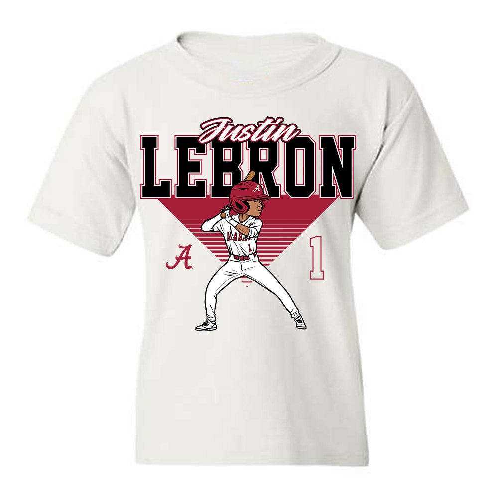 Alabama - NCAA Baseball : Justin Lebron - Caricature Youth T-Shirt-0