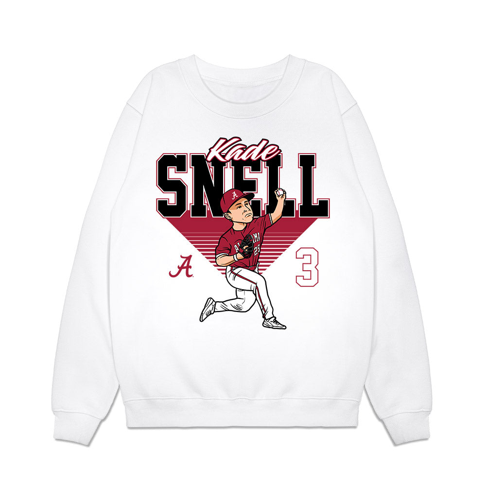 Alabama - NCAA Baseball : Kade Snell - Caricature Premium Crewneck Sweatshirt-0