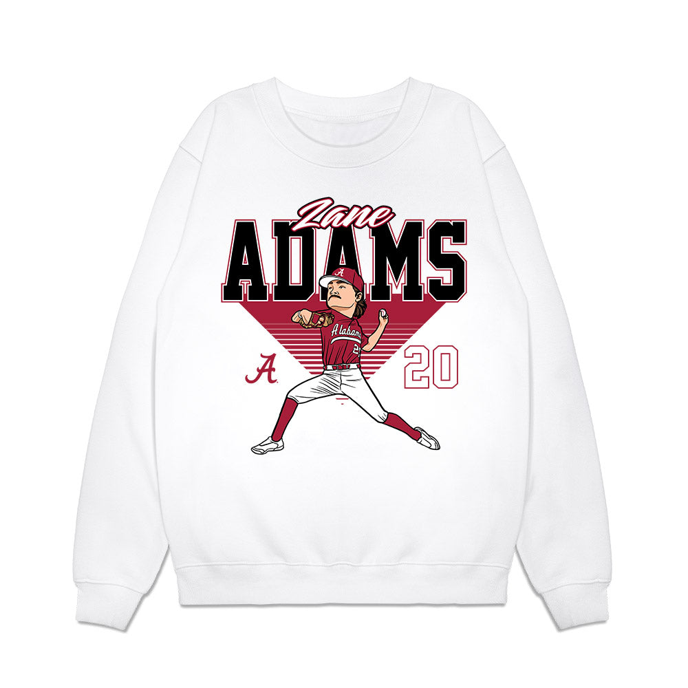 Alabama - NCAA Baseball : Zane Adams - Caricature Premium Crewneck Sweatshirt-0