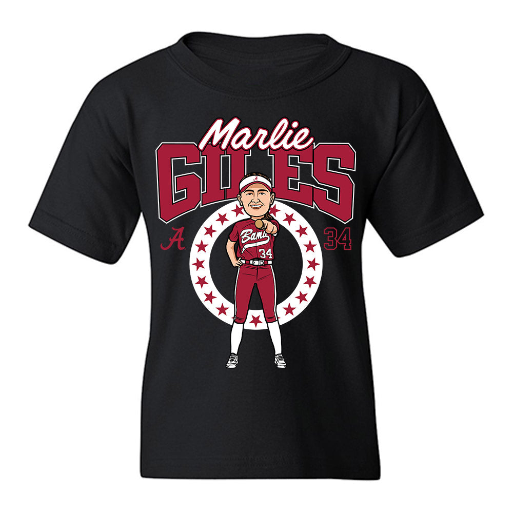 Alabama - NCAA Softball : Marlie Giles - Caricature Youth T-Shirt-0