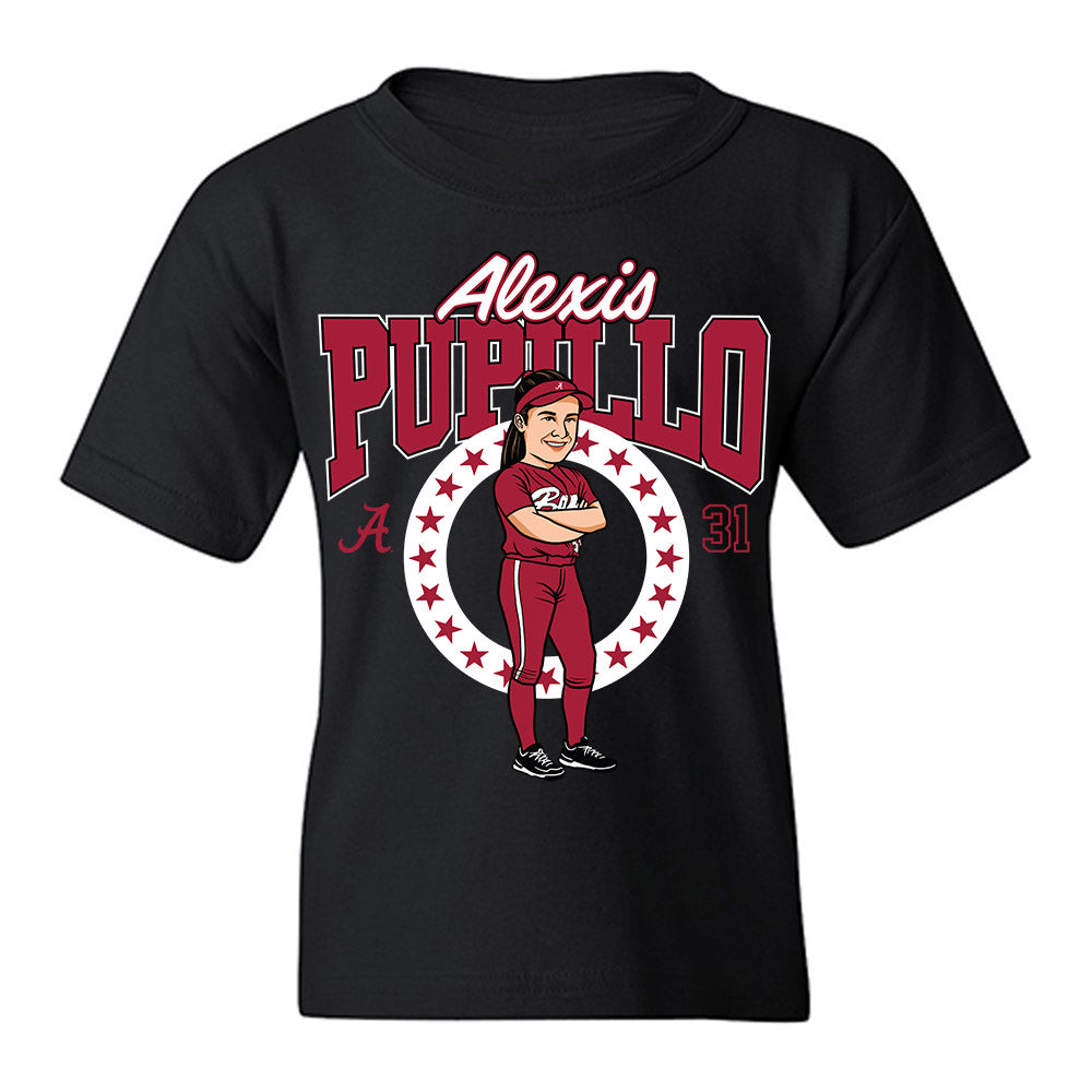 Alabama - NCAA Softball : Alexis Pupillo - Caricature Youth T-Shirt-0