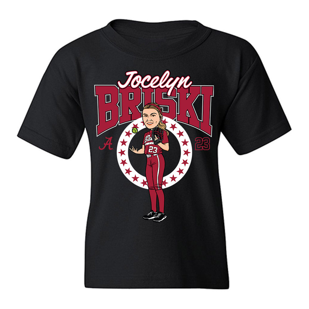 Alabama - NCAA Softball : Jocelyn Briski - Caricature Youth T-Shirt-0