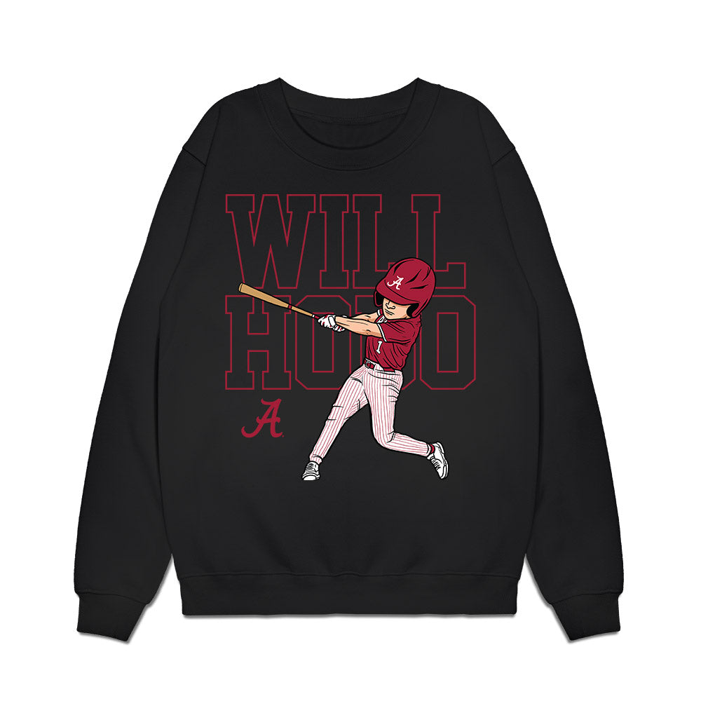 Alabama - NCAA Baseball : Will Hodo - Caricature Premium Crewneck Sweatshirt-0