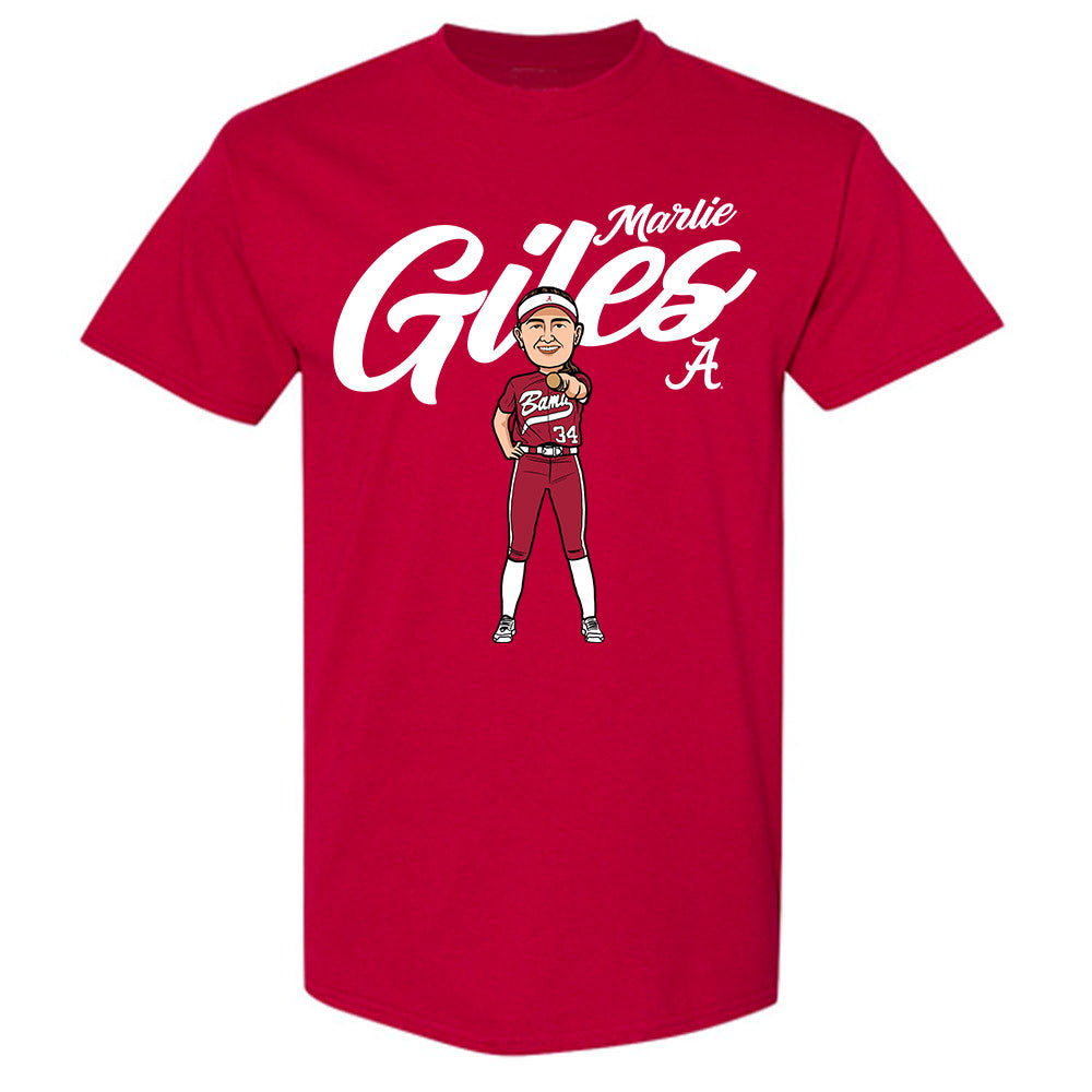 Alabama - NCAA Softball : Marlie Giles - Caricature T-Shirt-0