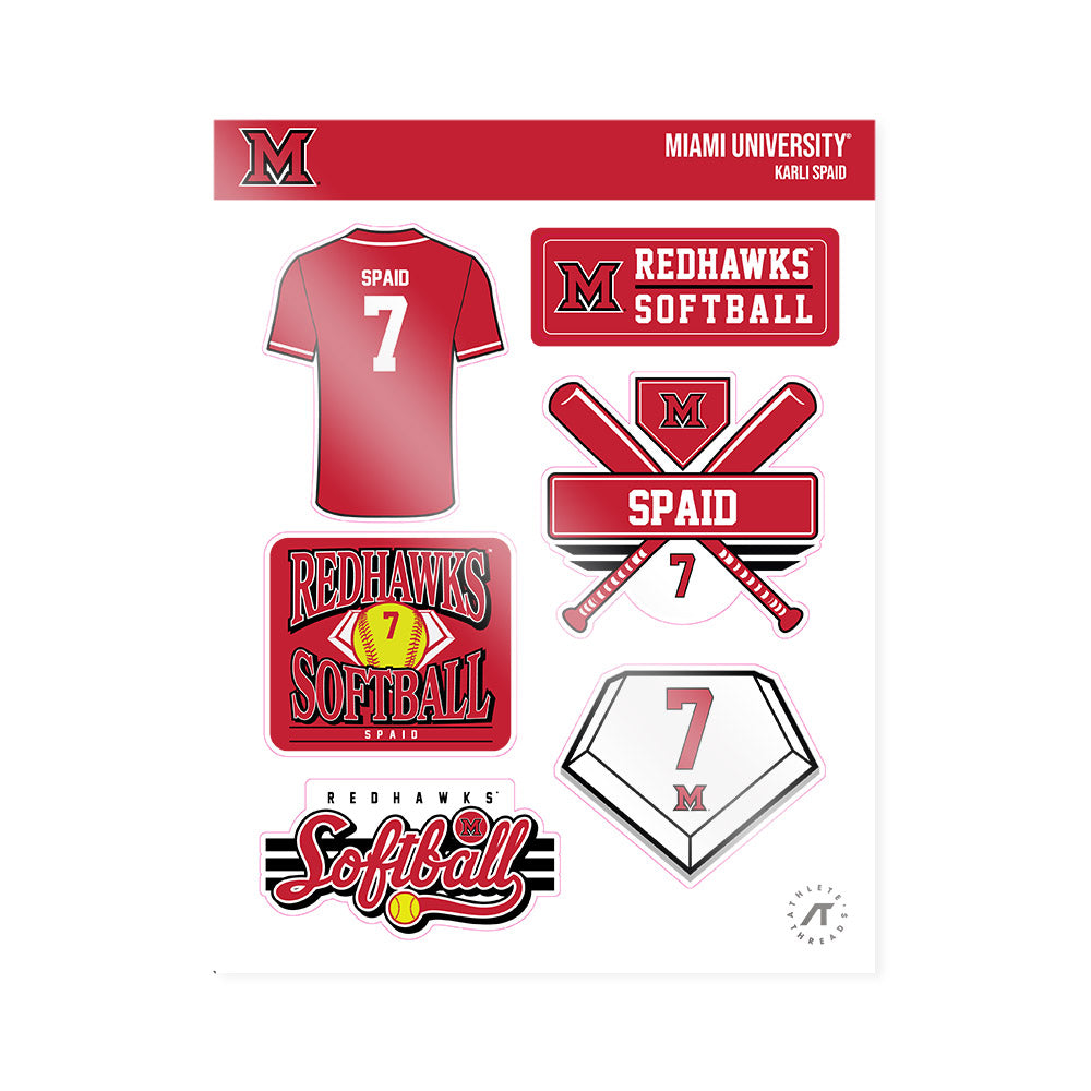 Miami of Ohio - NCAA Softball : Karli Spaid - Sticker Sheet-0