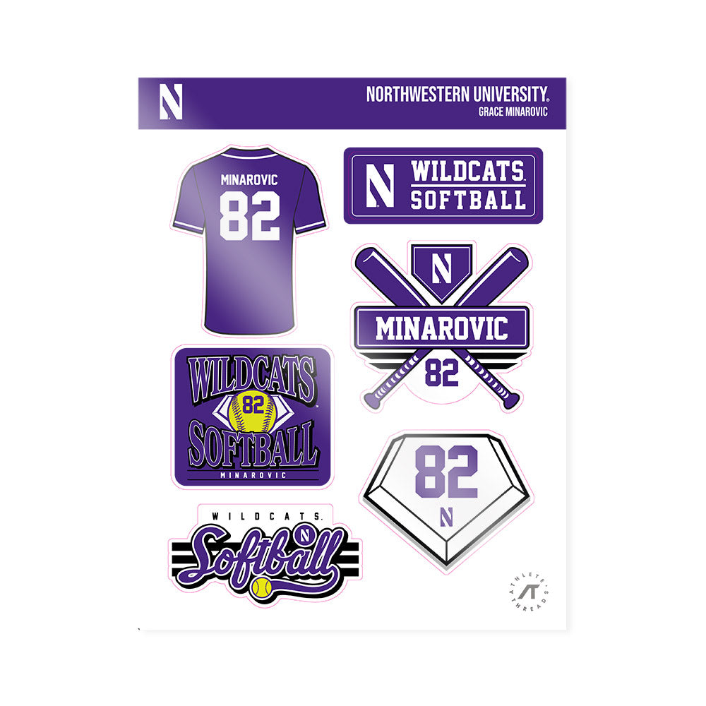 Northwestern - NCAA Softball : Grace Minarovic - Sticker Sheet-0