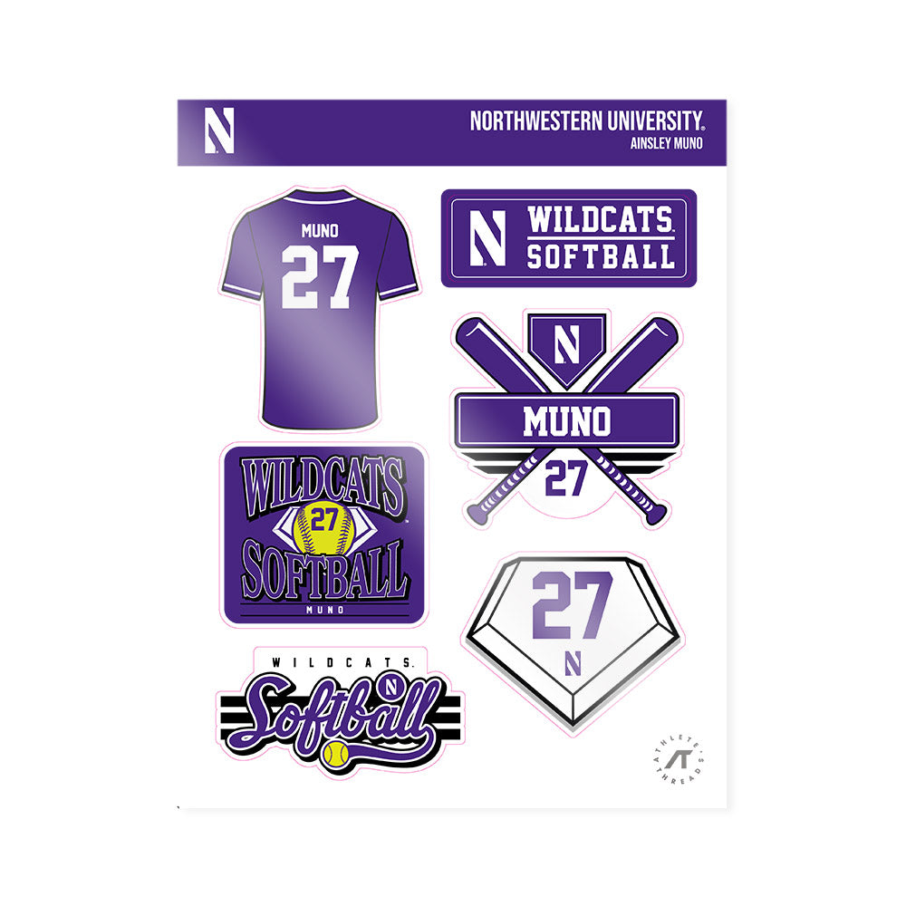 Northwestern - NCAA Softball : Ainsley Muno - Sticker Sheet-0