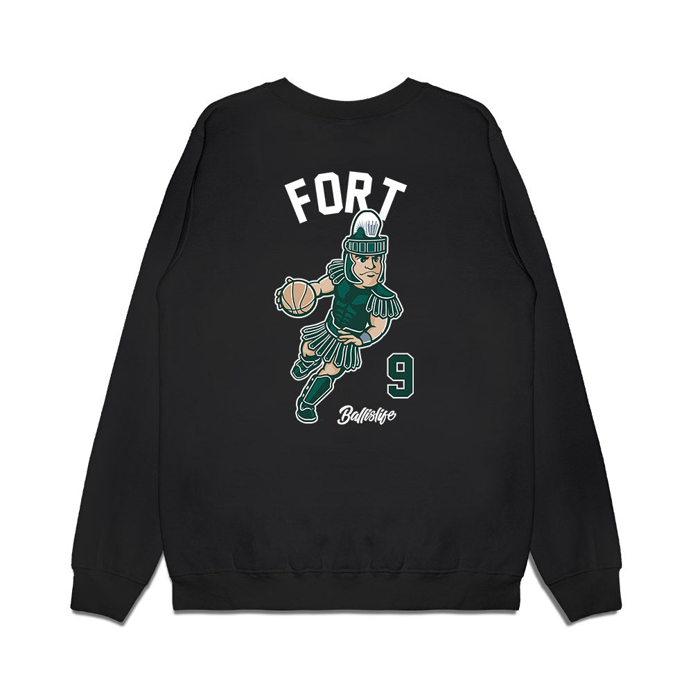 Michigan State - NCAA Men's Basketball : Trey Fort - Ball is Life Premium Crewneck Sweatshirt-1