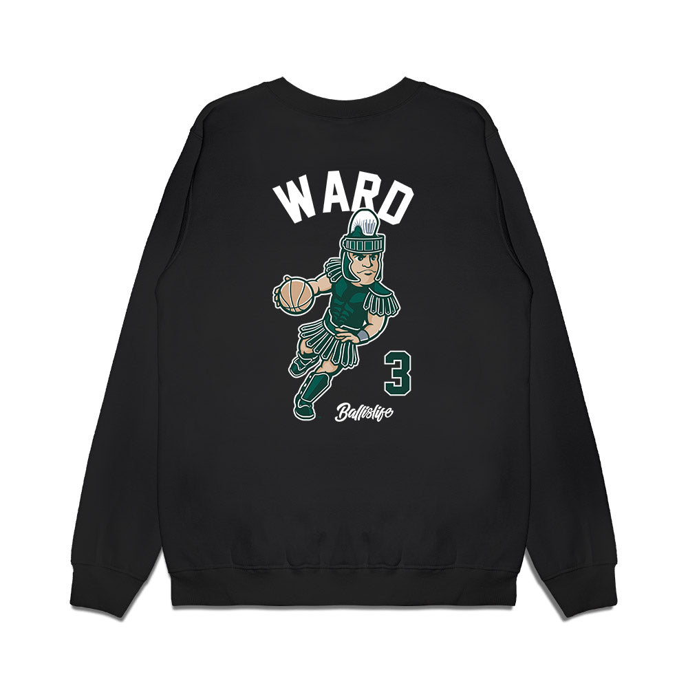 Michigan State - NCAA Men's Basketball : Cam Ward - Ball is Life Premium Crewneck Sweatshirt-1