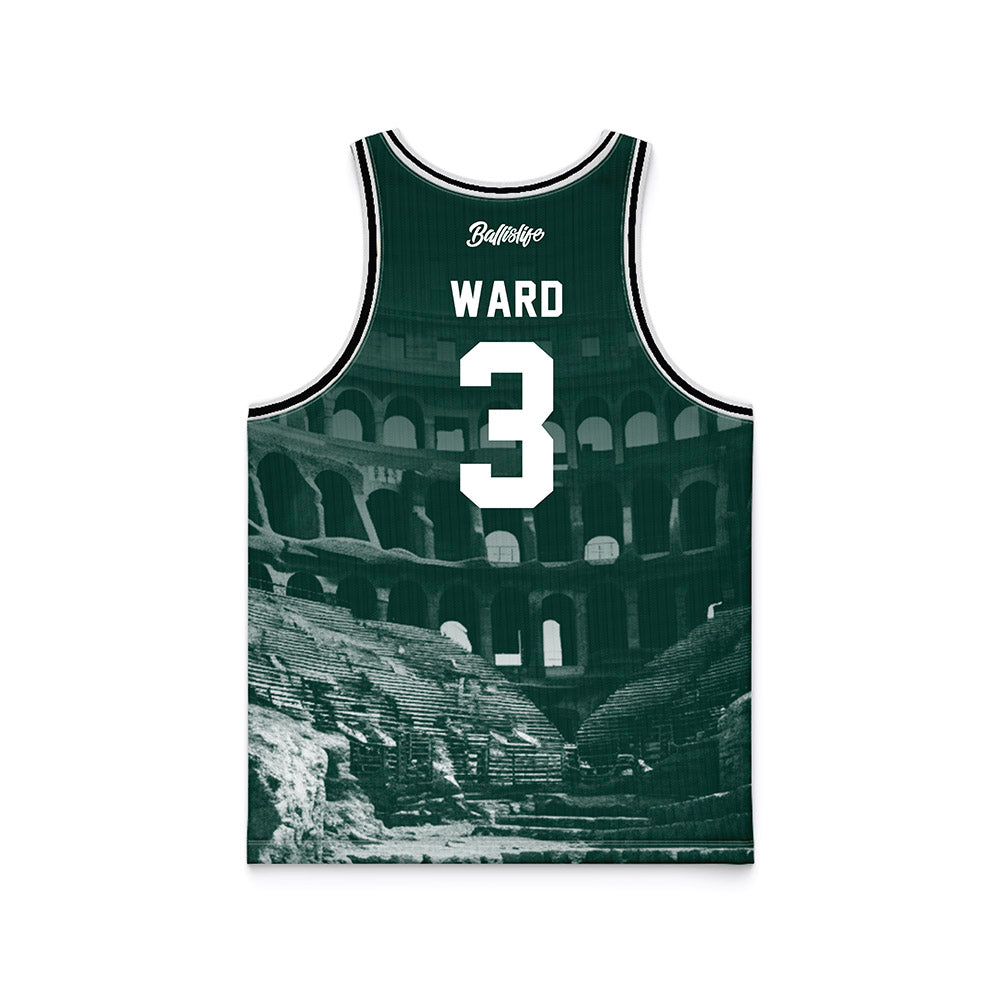 Michigan State - NCAA Men's Basketball : Cam Ward - Ball is Life Basketball Jersey-1