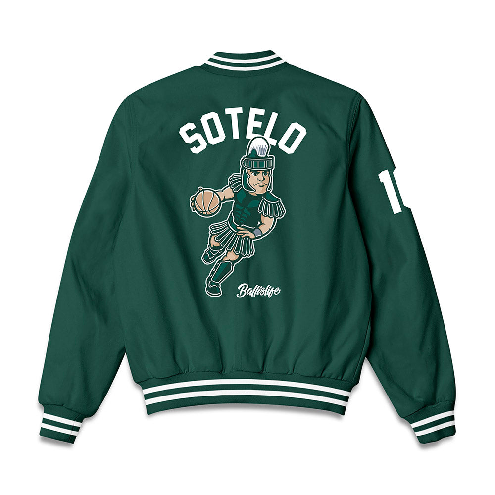Michigan State - NCAA Women's Basketball : Ines Sotelo - Ball is Life Bomber Jacket-1