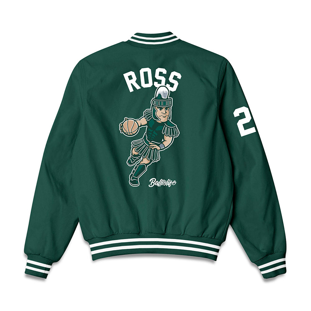 Michigan State - NCAA Women's Basketball : Lauren Ross - Ball is Life Bomber Jacket-1