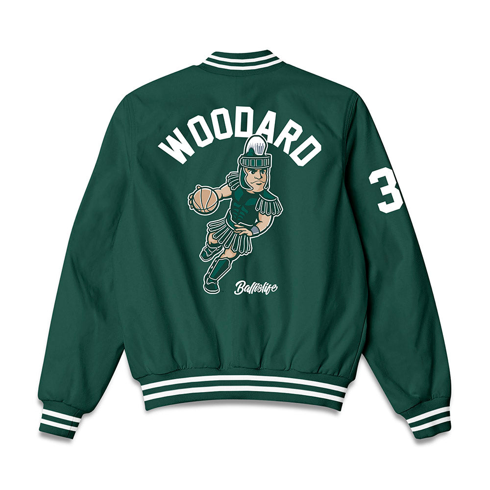 Michigan State - NCAA Women's Basketball : Juliann Woodard - Ball is Life Bomber Jacket-1