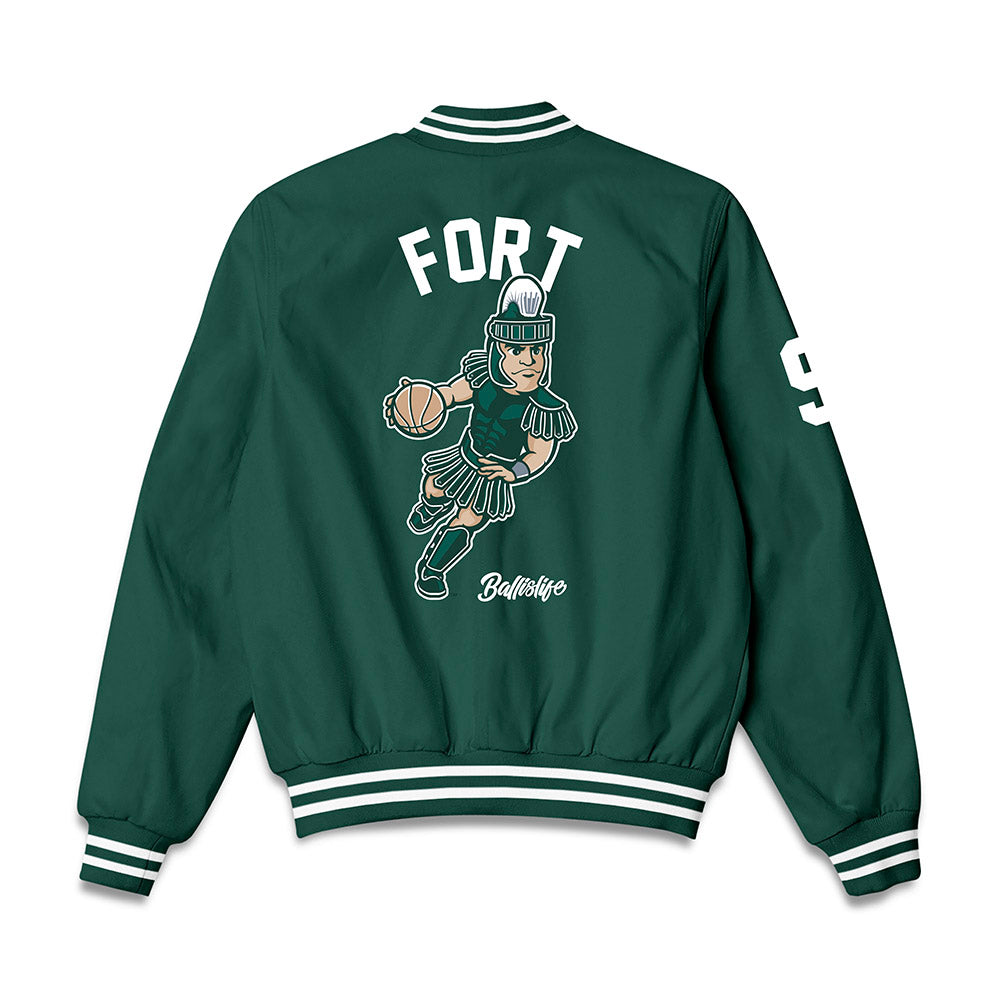 Michigan State - NCAA Men's Basketball : Trey Fort - Ball is Life Bomber Jacket-1