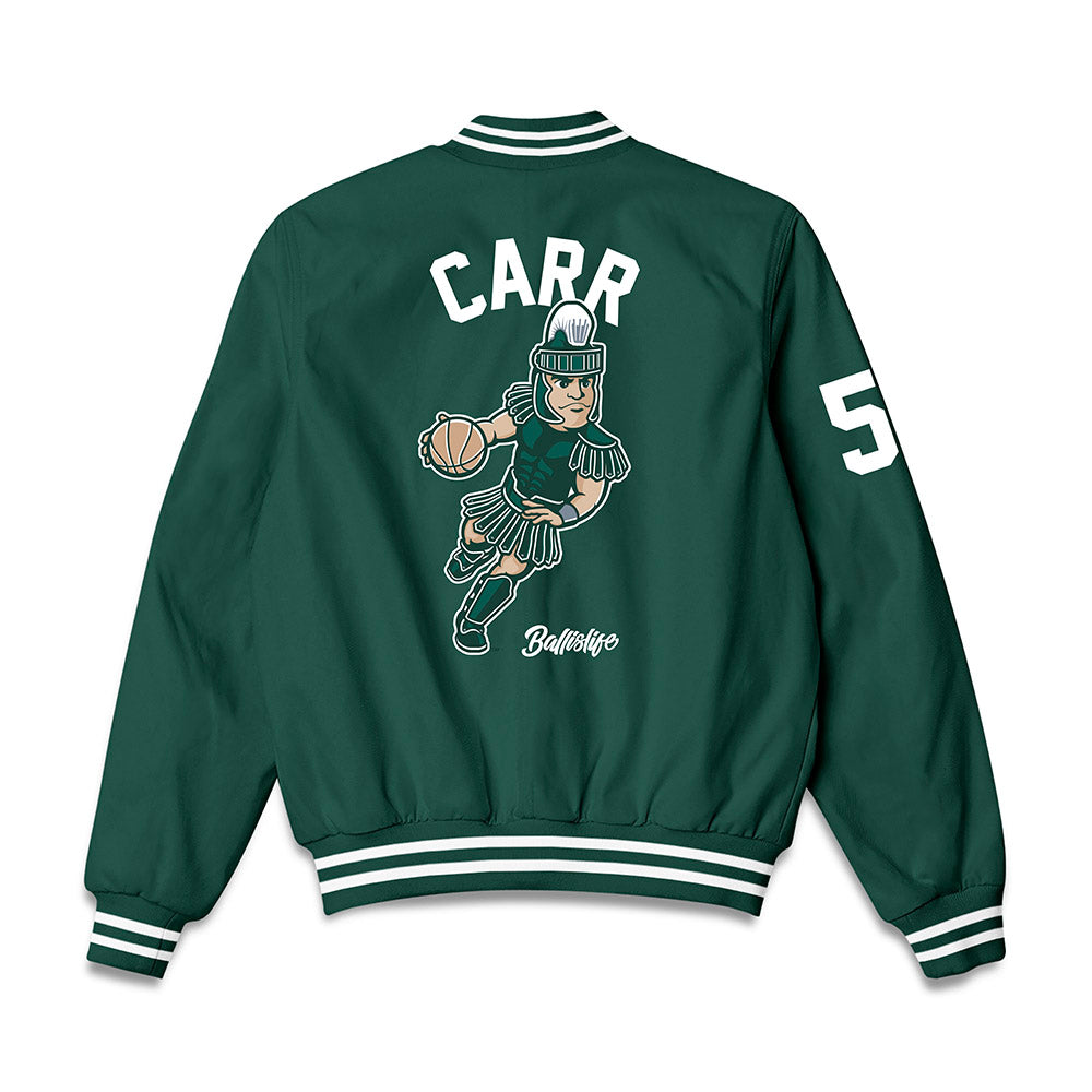 Michigan State - NCAA Men's Basketball : Coen Carr - Ball is Life Bomber Jacket-1