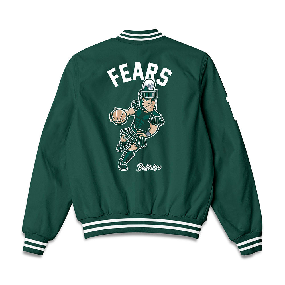 Michigan State - NCAA Men's Basketball : Jeremy Fears - Ball is Life Bomber Jacket-1