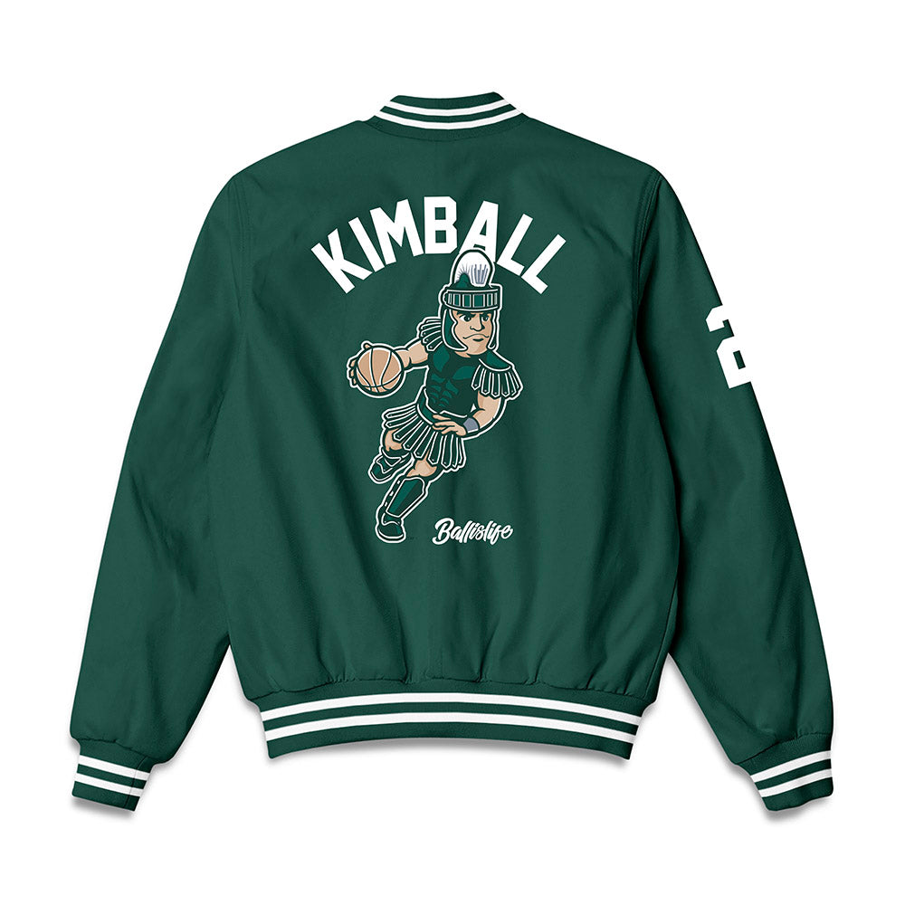 Michigan State - NCAA Women's Basketball : Abbey Kimball - Ball is Life Bomber Jacket-1