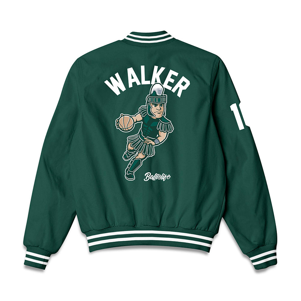 Michigan State - NCAA Women's Basketball : Lauren Walker - Ball is Life Bomber Jacket-1